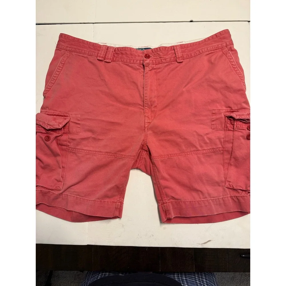 Polo Ralph Lauren Mens Classic Cargo Shorts Salmon Red Cotton Chino Size 44